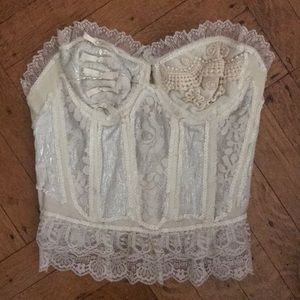 Vintage 80s White Bustier